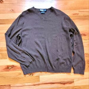 Polo By Ralph Lauren 100% Pima Cotton V-Neck Sweater Large